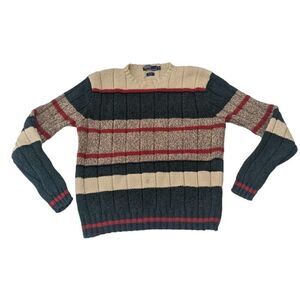 Polo Ralph Lauren Khaki‎ Hunter Green Red Rugby Sweater XL Outdoors Vintage 90s